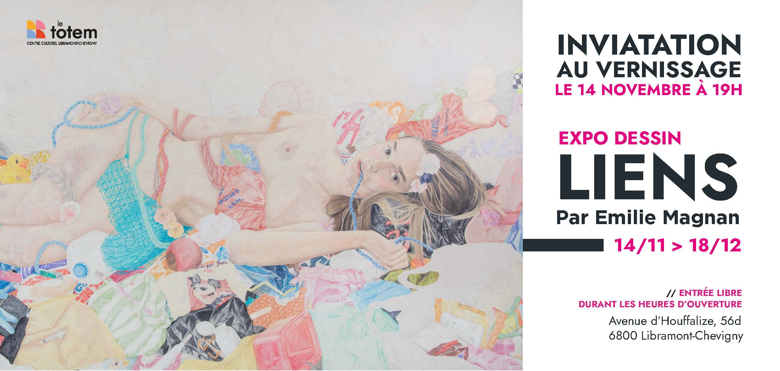 Invitation vernissage Expo Emilie Magnan